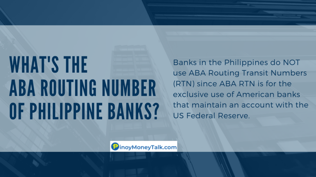 What's the ABA Routing Number of Philippine banks?